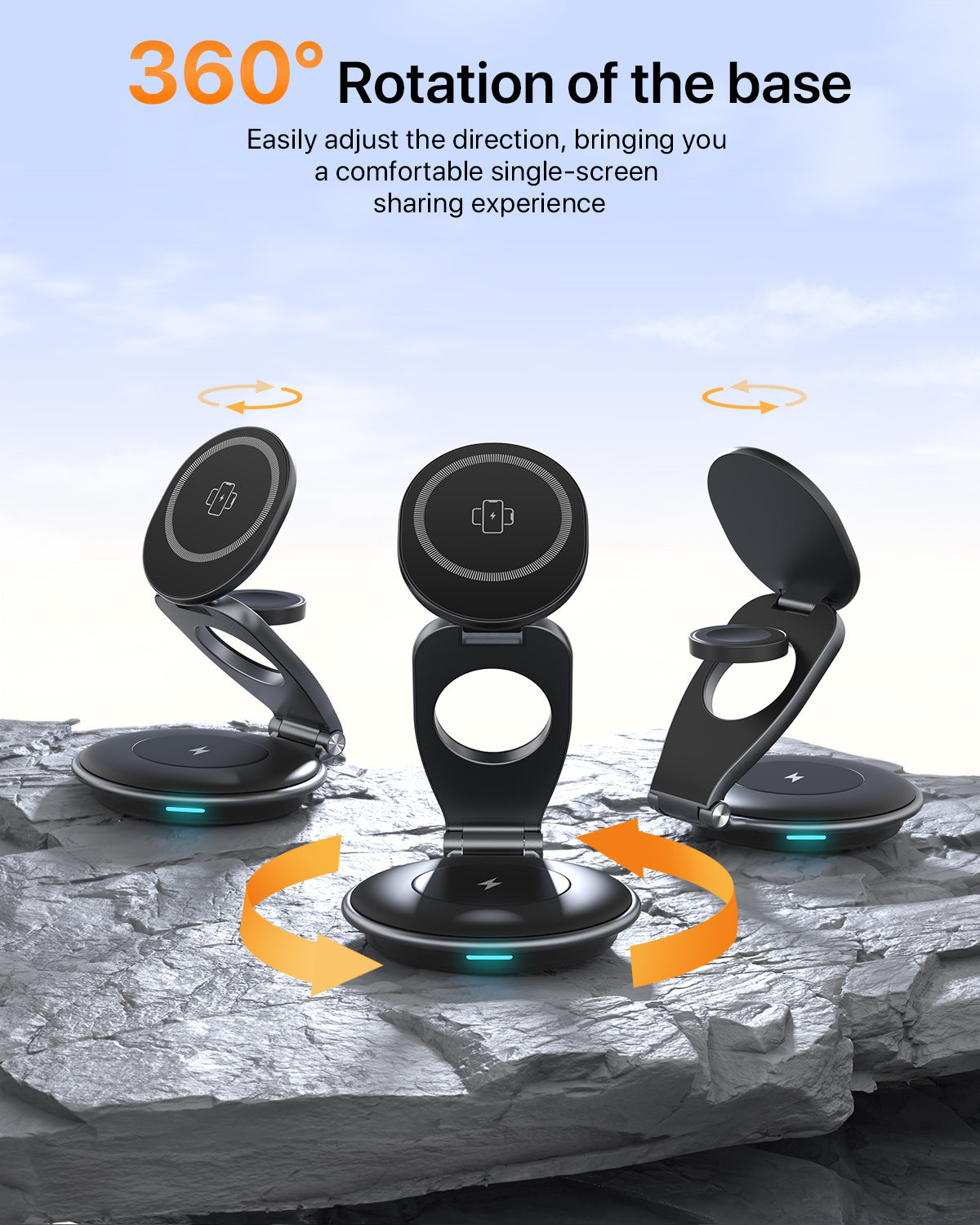 3 In 1 Wireless Travel Magsafe Charger Station For Multiple Devices Magnetic Foldable Charger 30W Charger Included